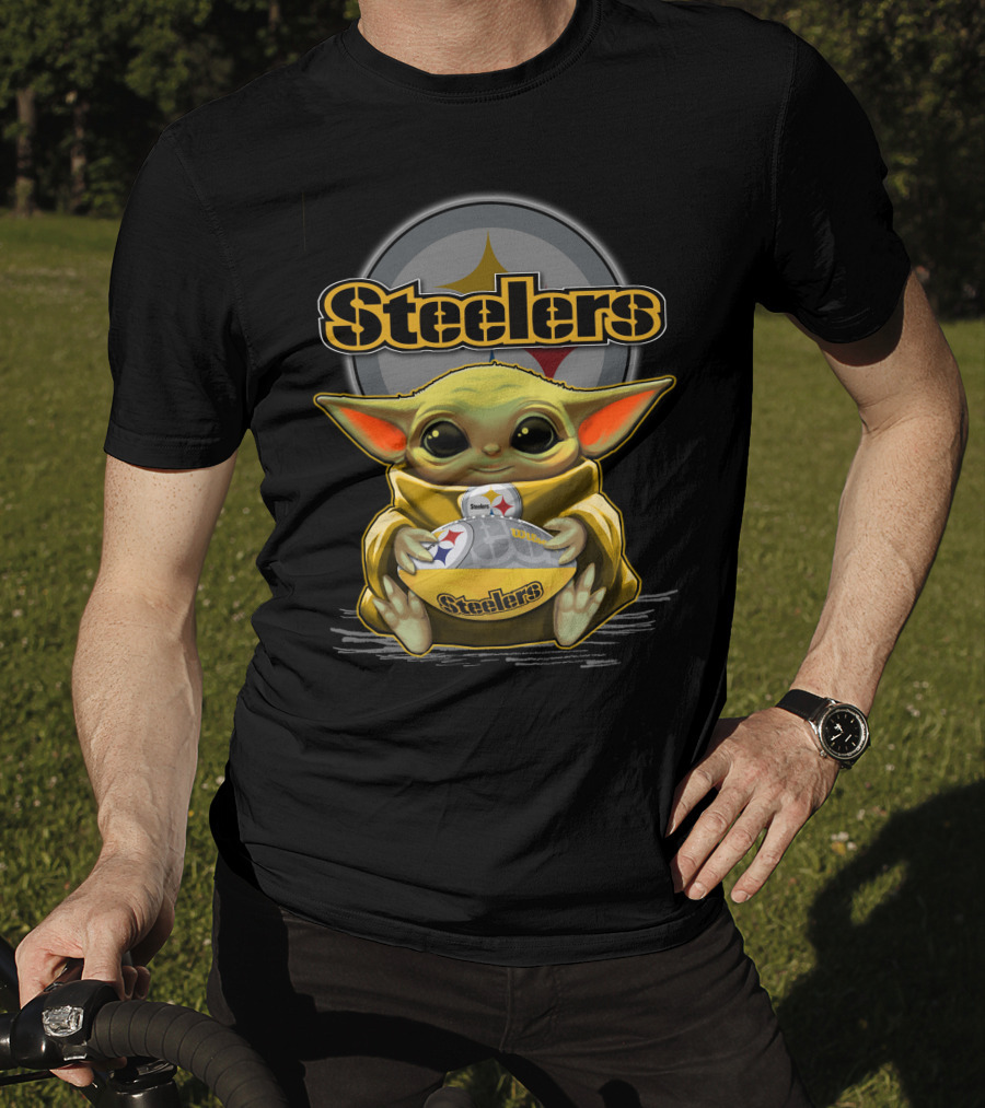 Steelers Baby Yoda Pittsburgh Steelers Fan Gear T-Shirt