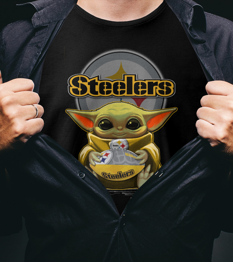 Steelers Baby Yoda Pittsburgh Steelers Fan Gear T-Shirt