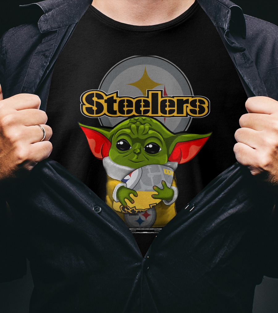 Yoda V3 Steelers Aliens Football T-Shirt
