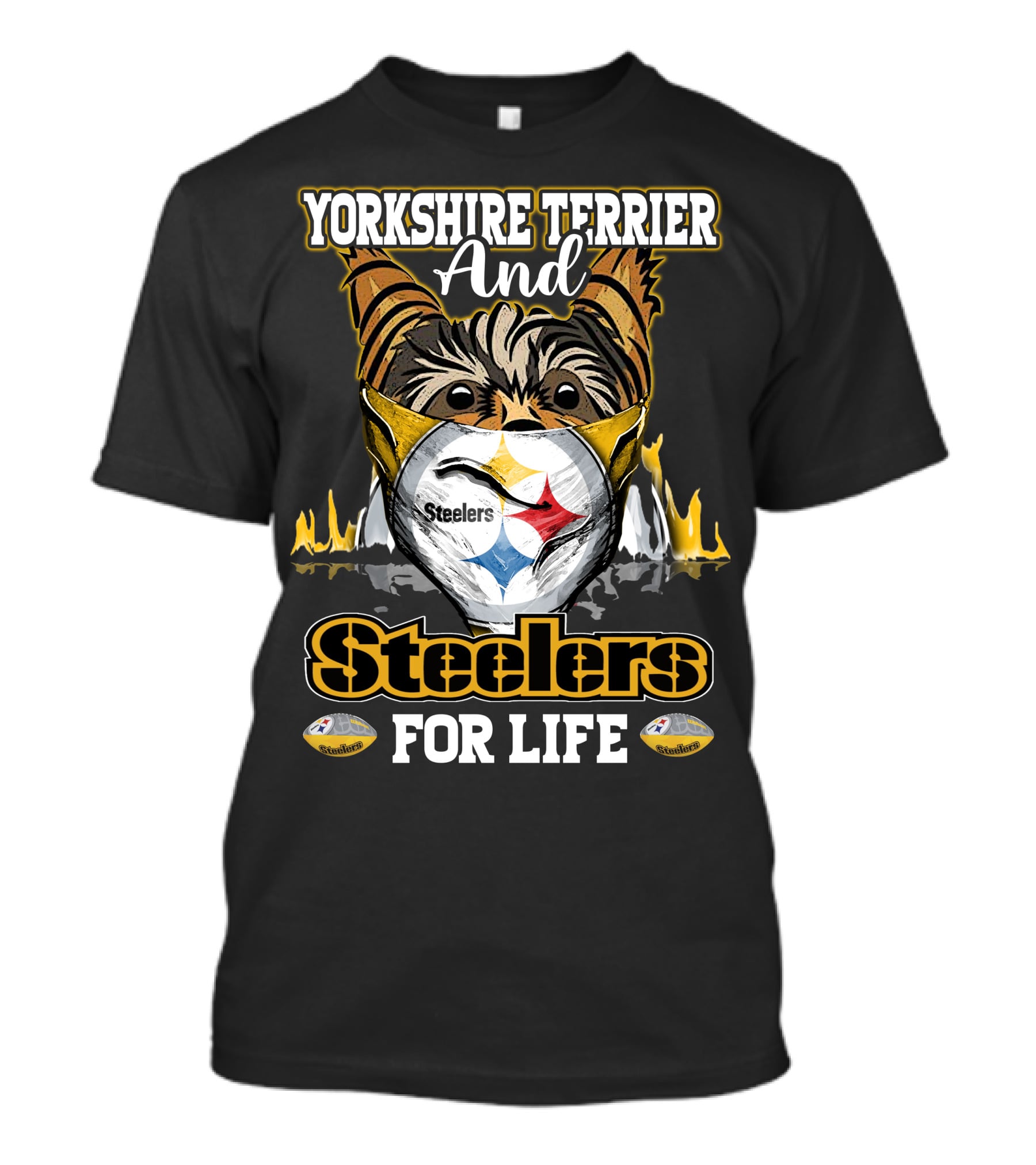 Yorkshire Terrier And Steelers For Life T-Shirt