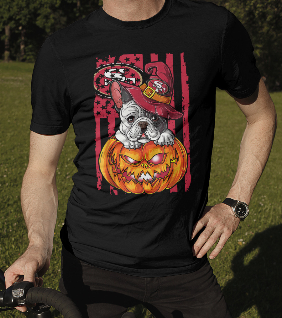 Hlw Bulldog San Francisco 49ers Halloween Pumpkin T-Shirt