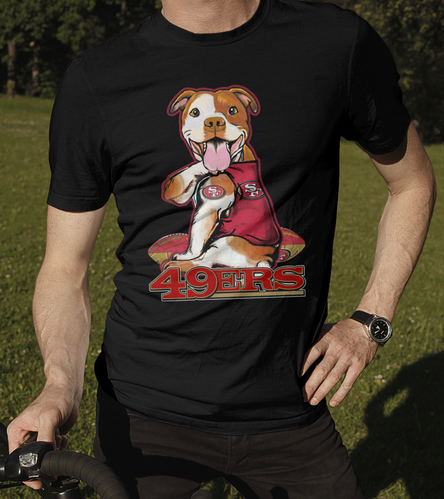Pitbull Mascot San Francisco 49ers Football 49Ers T-Shirt