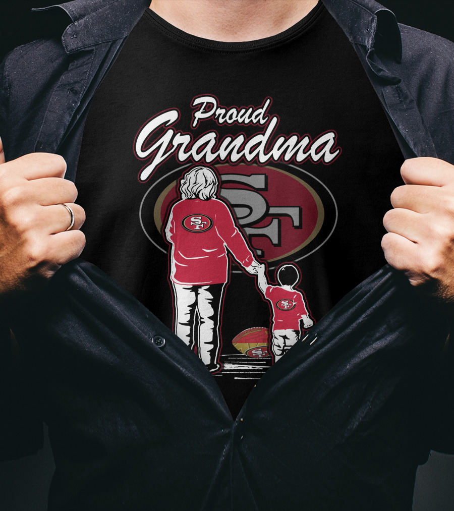 San Francisco 49ers Proud Grandma Vintage Style Football Family T-Shirt