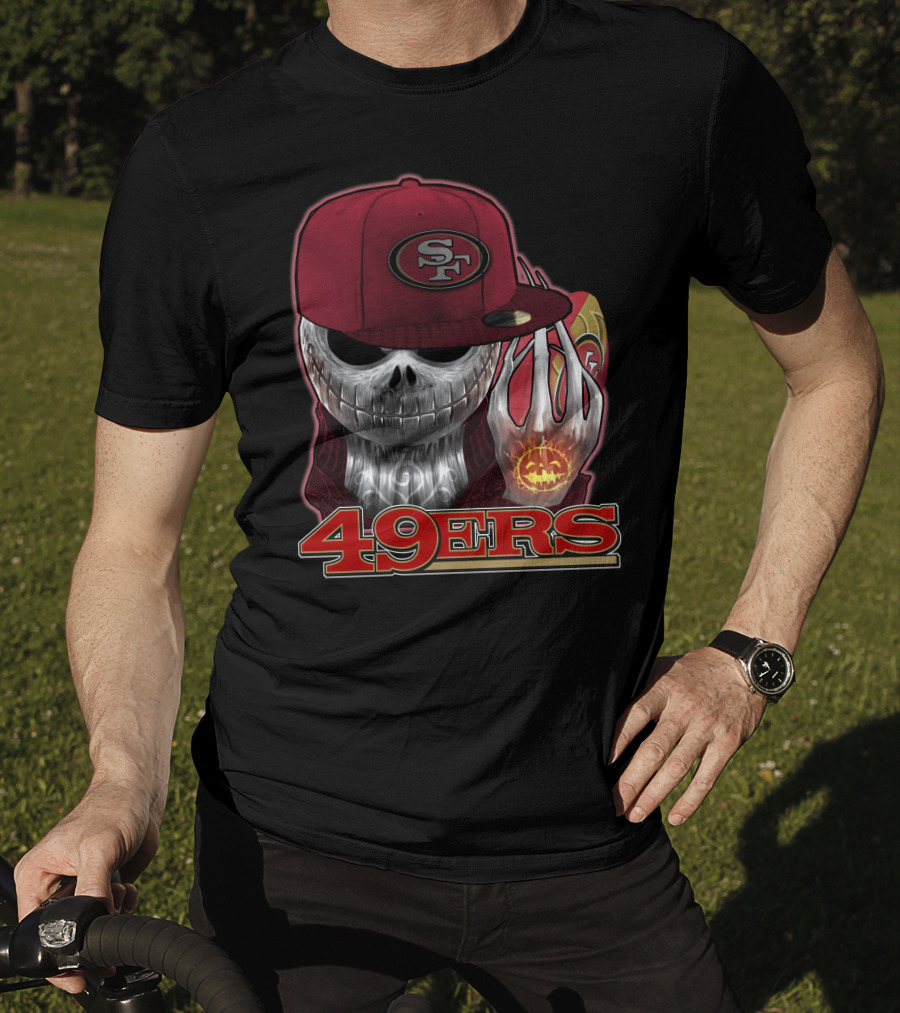 Jackskull 49ers SF Pumpkin Halloween Football T-Shirt