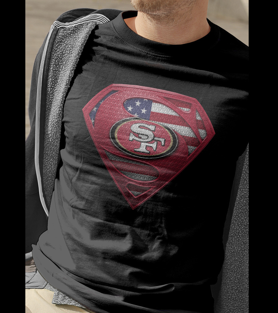 Superman San Francisco 49ers American Flag Logo Spm T-Shirt