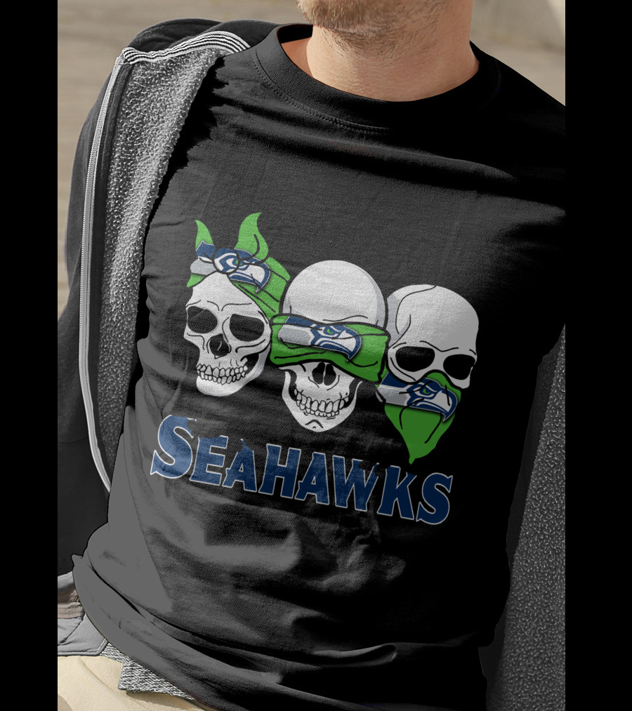 Seahawks Skulls Trio Bandana T-Shirt