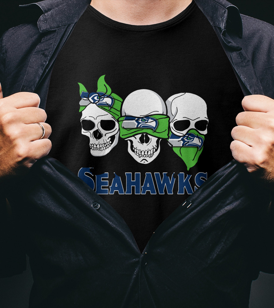 Seahawks Skulls Trio Bandana T-Shirt