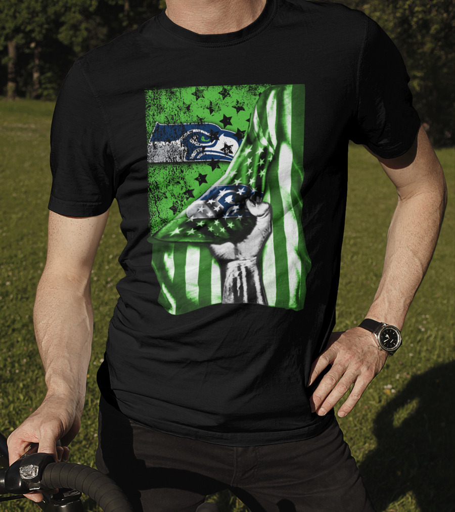 Seattle Seahawks Flag Stars And Stripes Concept T-Shirt