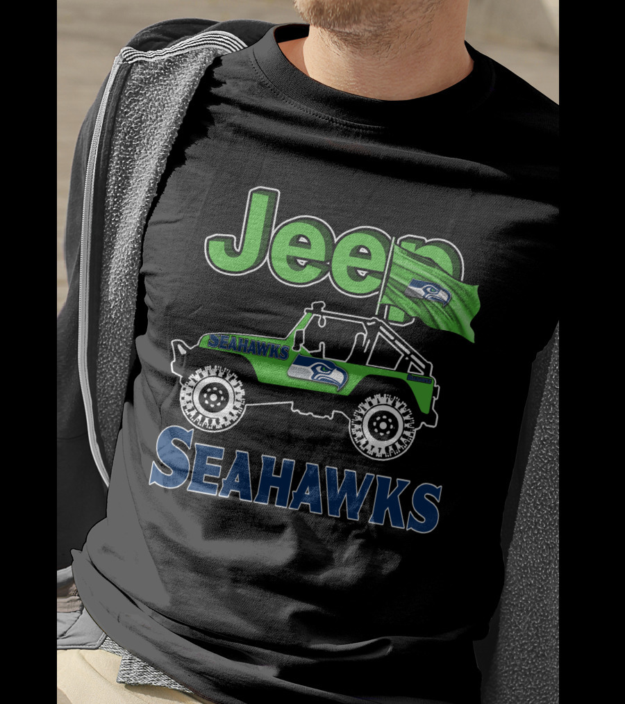 Jeep Seattle Seahawks Enthusiast Ride Flag T-Shirt