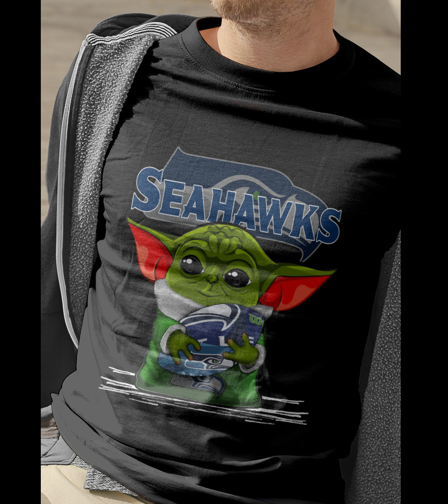 Yoda V3 Seahawks Football Mandalorian Fan T-Shirt