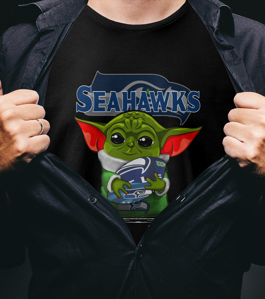 Yoda V3 Seahawks Football Mandalorian Fan T-Shirt