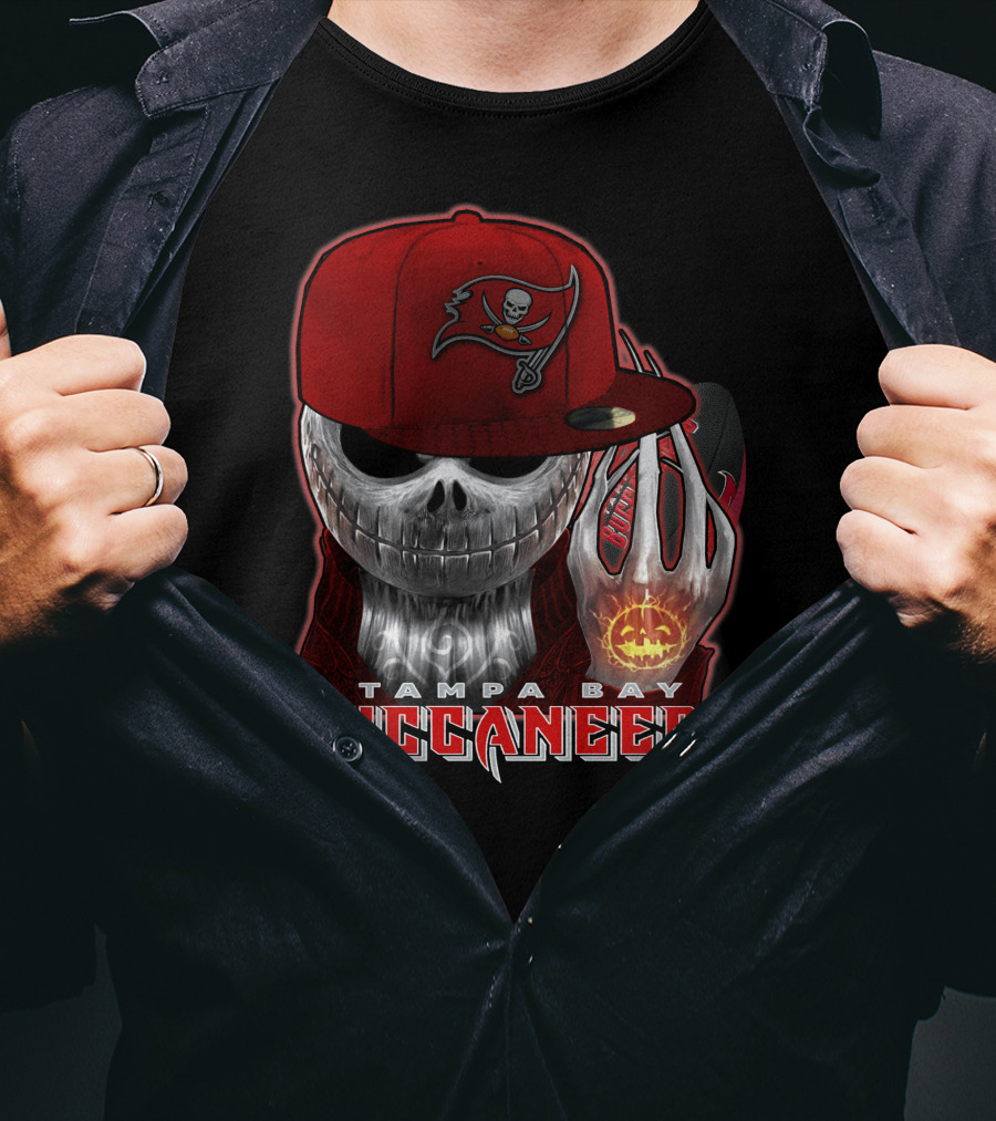 Tampa Bay Buccaneers Jackskull Halloween Pumpkin Hat T-Shirt