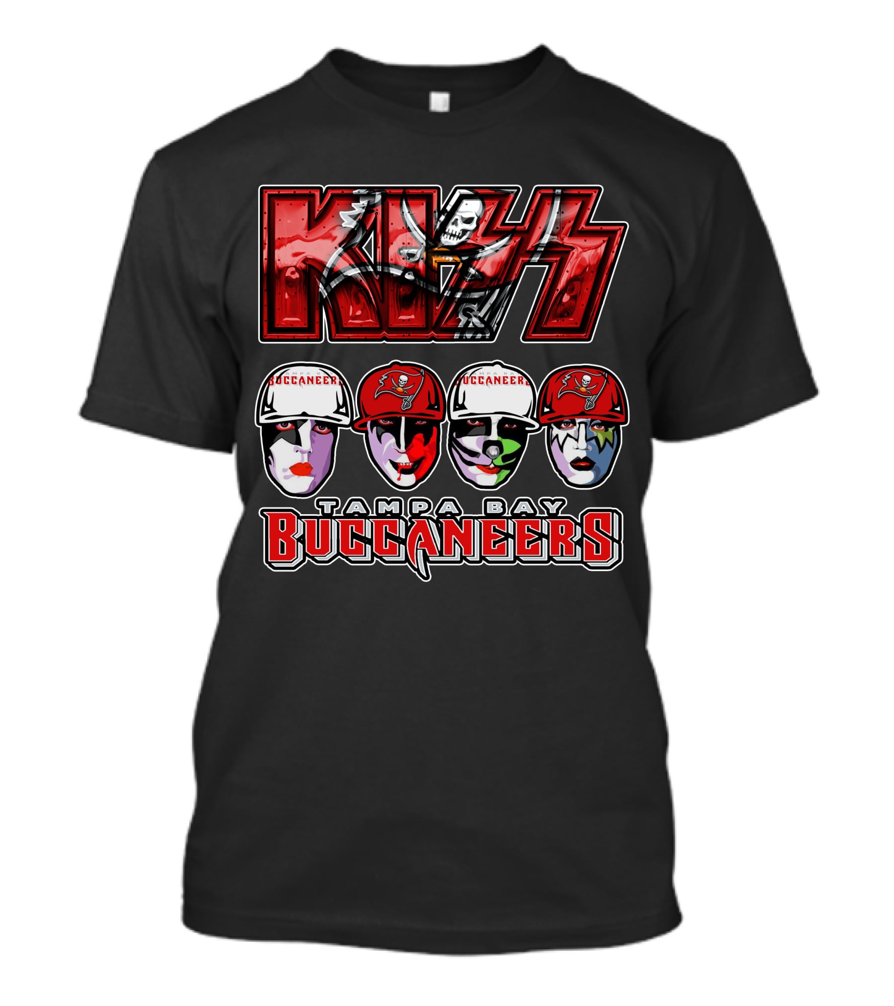 KISS Tampa Bay Buccaneers Football Fans Face Paint T-Shirt