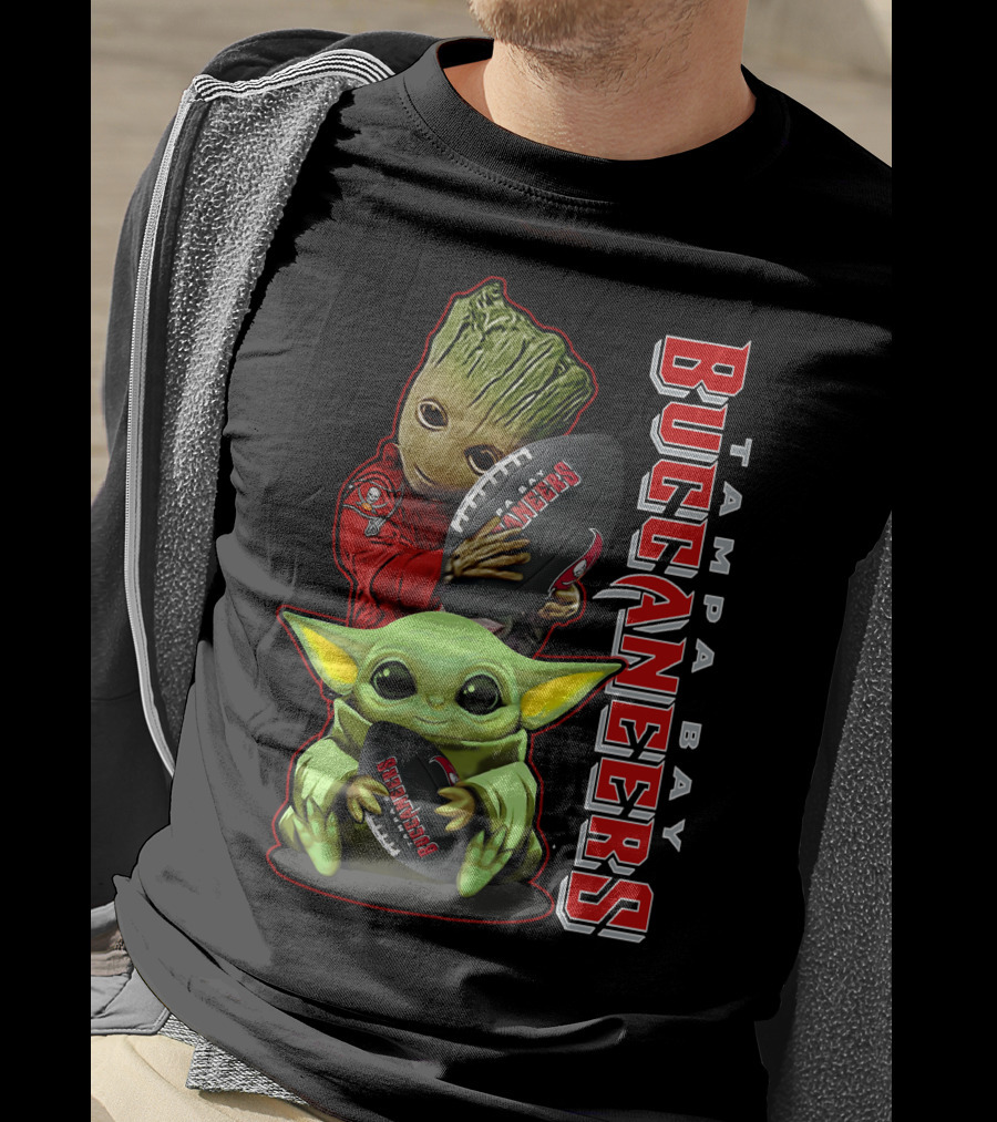 Grzd Tampa Bay Buccaneers Groot Baby Yoda Football T-Shirt
