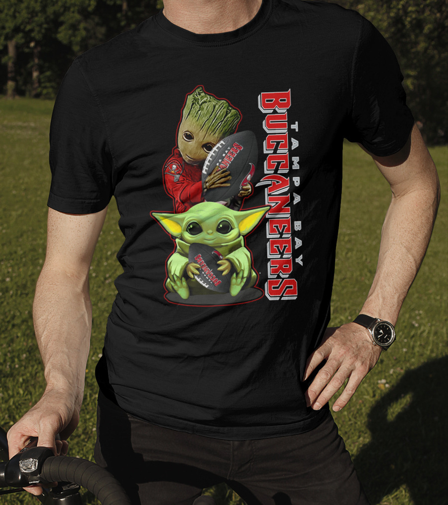 Grzd Tampa Bay Buccaneers Groot Baby Yoda Football T-Shirt