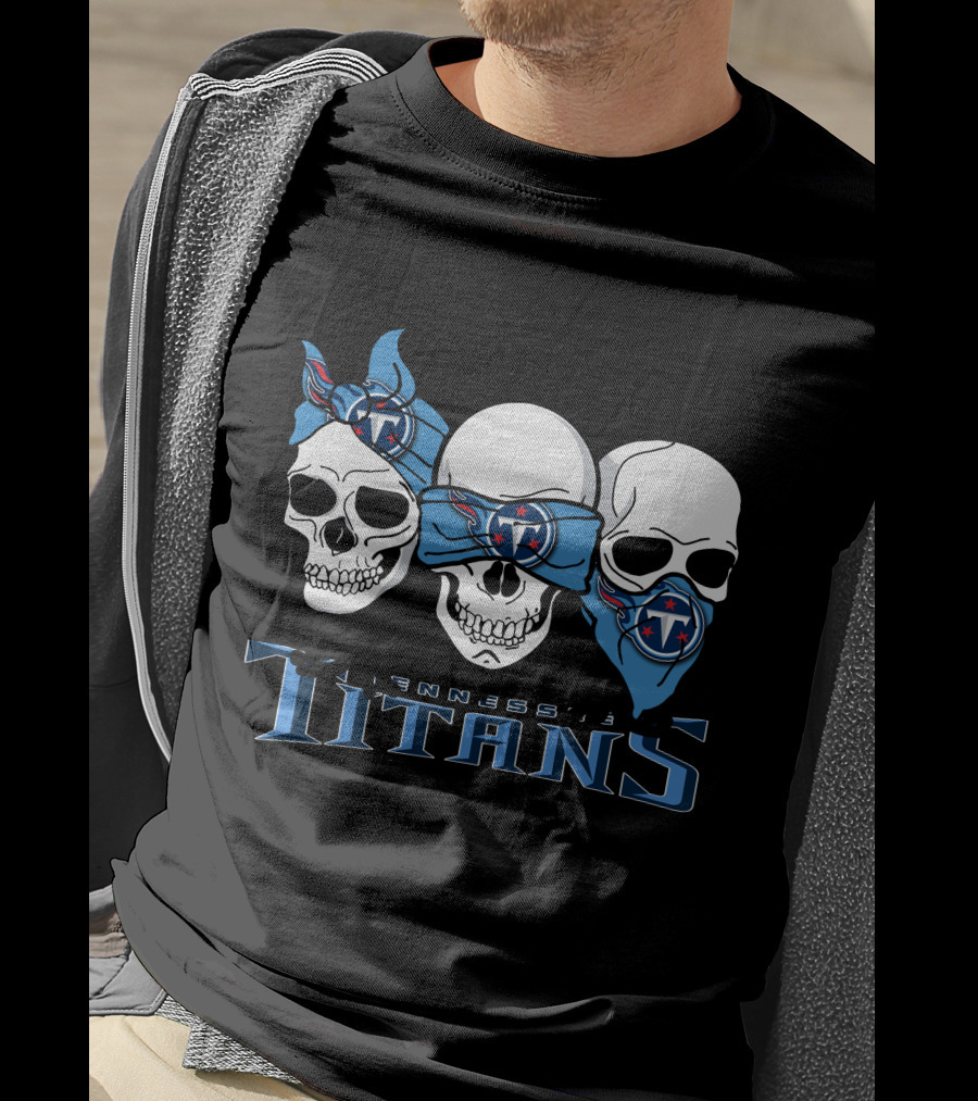 Three Skulls Tennessee Titans Bandanas T-Shirt