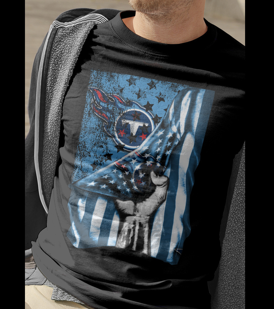 Flag Tennessee Titans American Stars Stripes T-Shirt