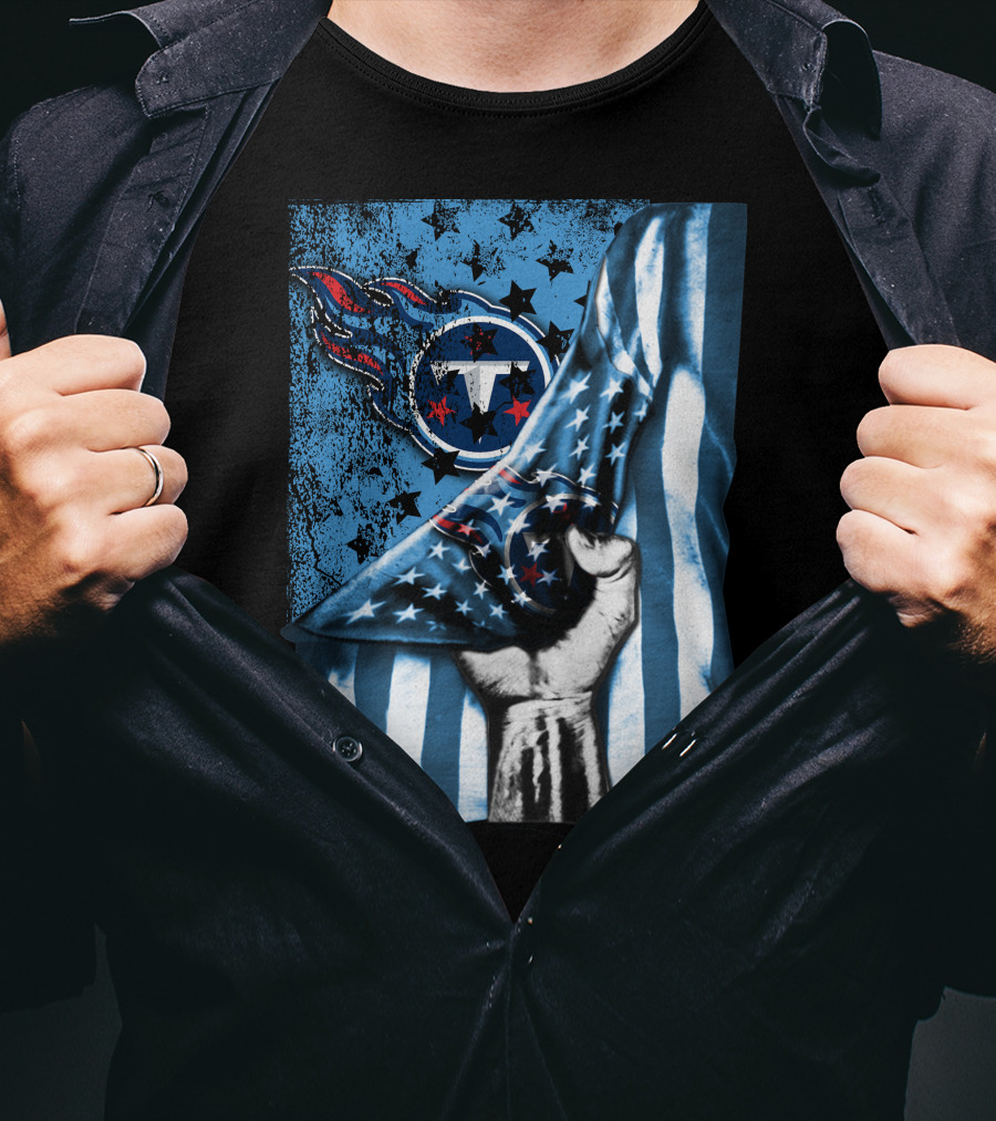Flag Tennessee Titans American Stars Stripes T-Shirt