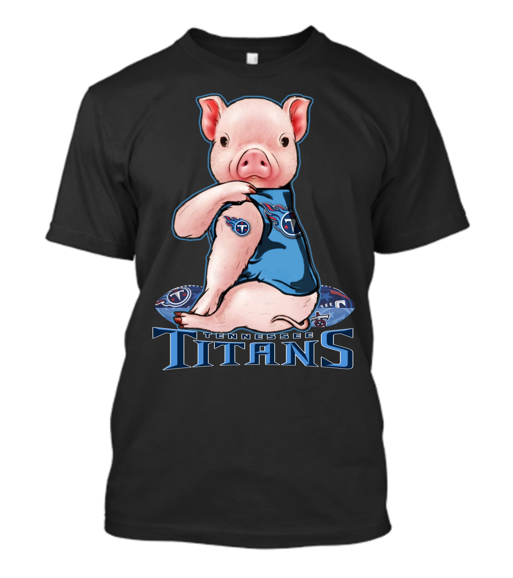 Tennessee Titans Pig Wearing Team Jersey T-Shirt