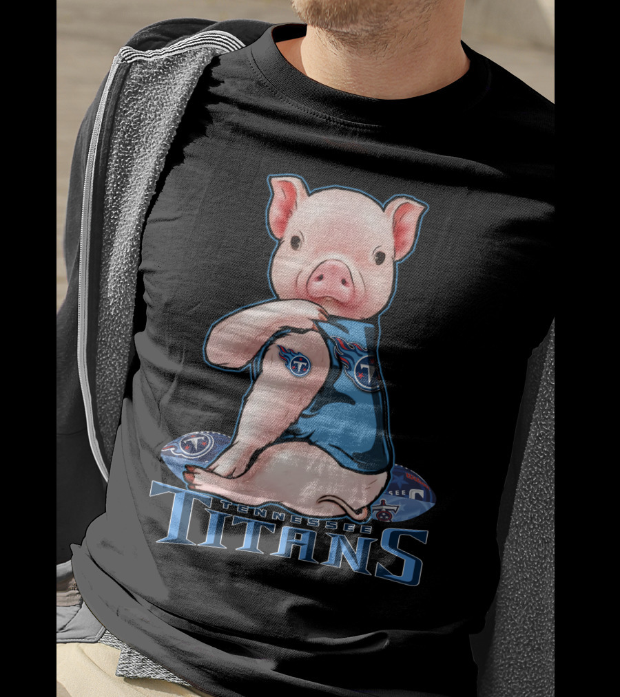 Tennessee Titans Pig Wearing Team Jersey T-Shirt