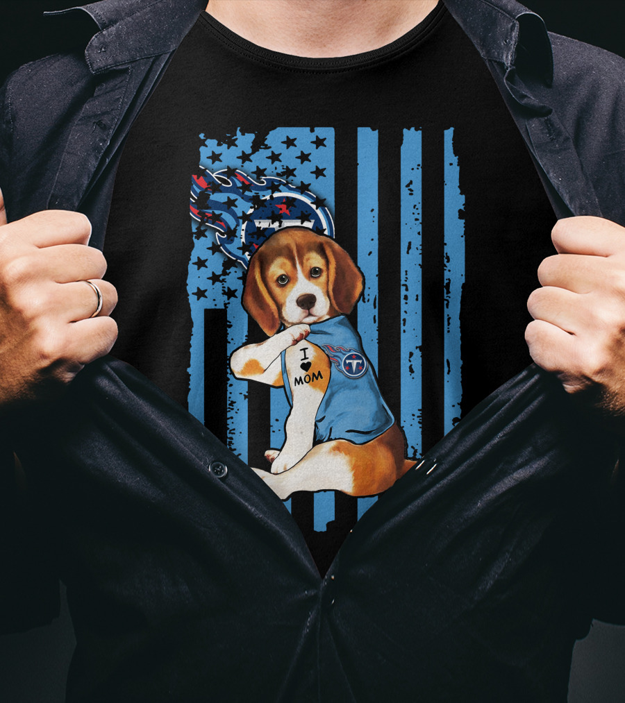 Beagle Titans Fan I Love Mom T-Shirt