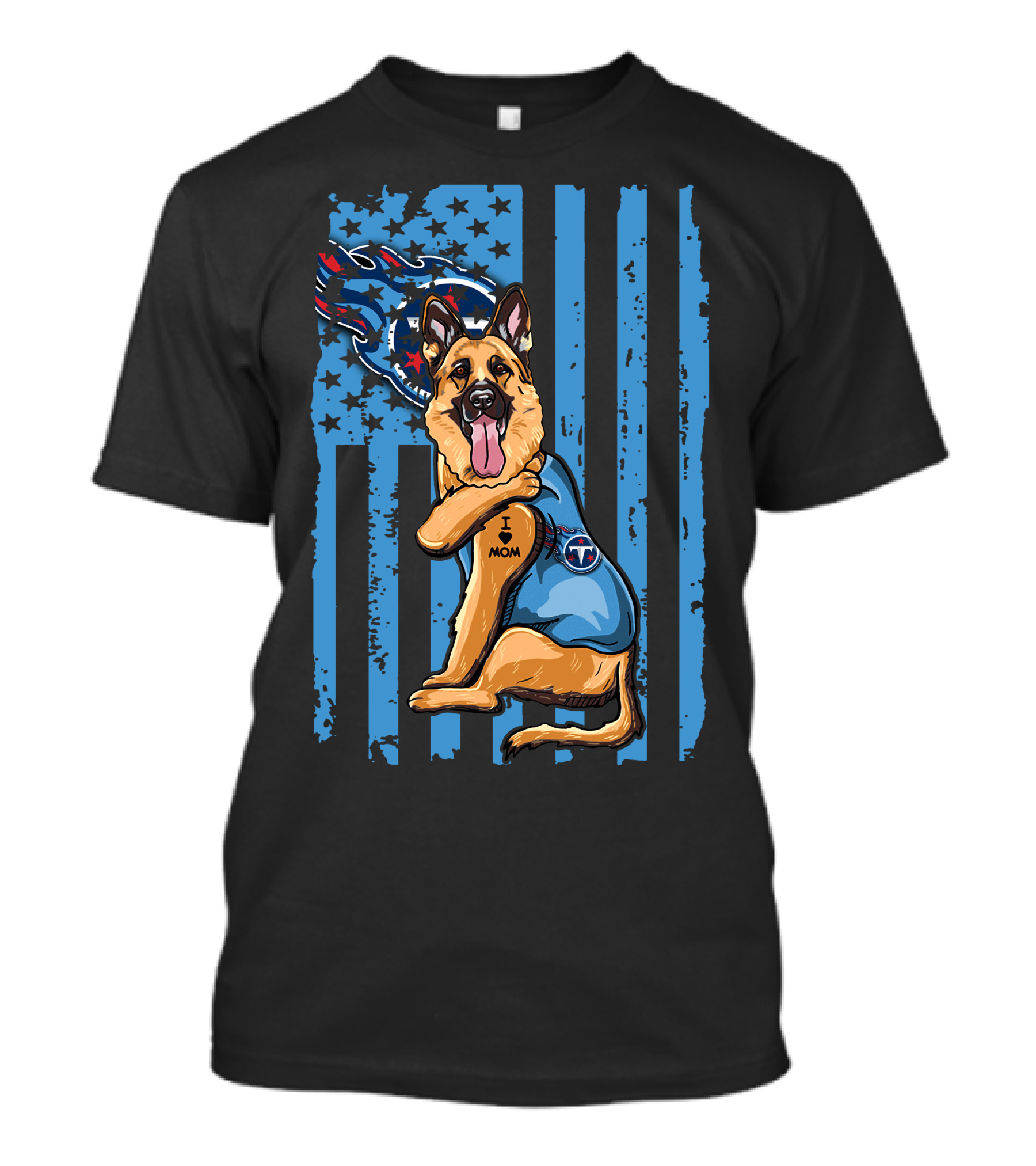 German Shepherd I Mom Tennessee Titans Flag T-Shirt