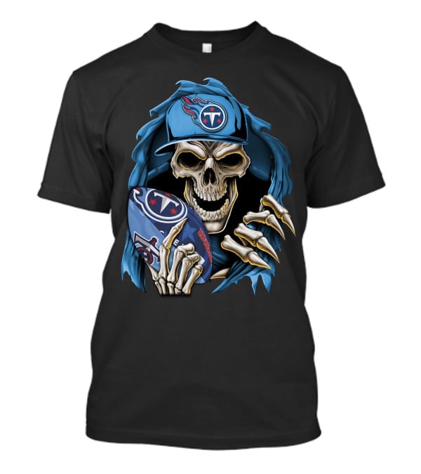 Skullbong Tennessee Titans Football Skeleton Fan Gear T-Shirt