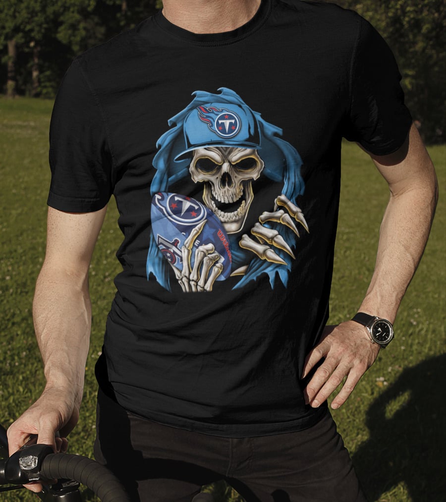 Skullbong Tennessee Titans Football Skeleton Fan Gear T-Shirt