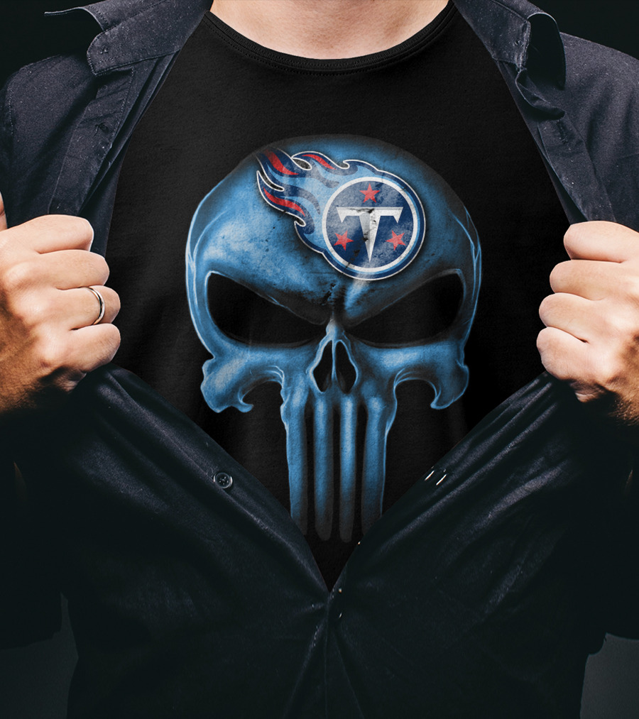 Skull V3 Tennessee Titans Logo Integration T-Shirt