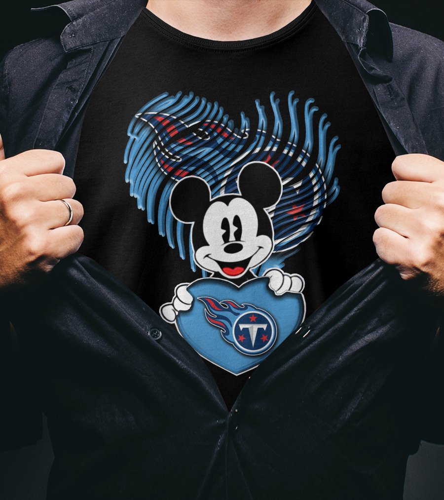 Mick Tennessee Titans Heart Logo Mascot T-Shirt