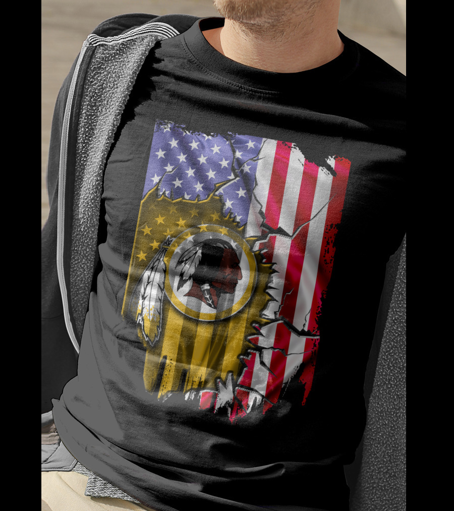 Flag V2 Washington Redskins American Flag Vintage T-Shirt