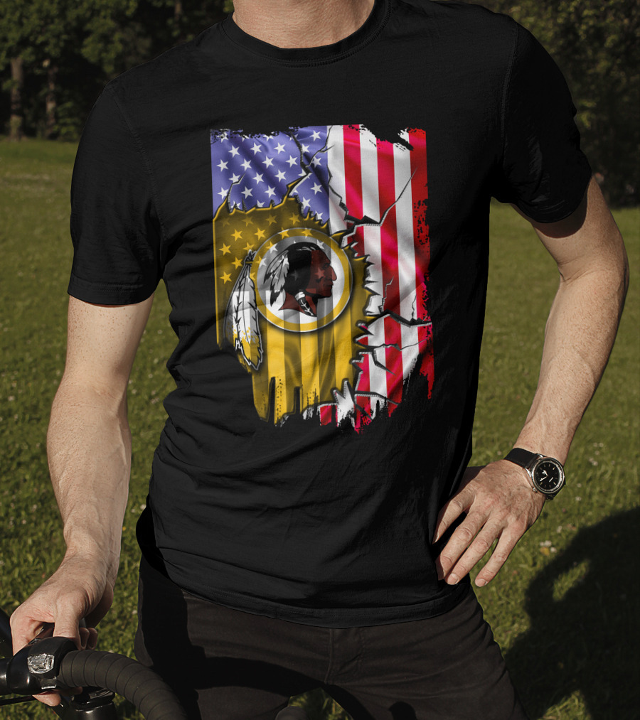 Flag V2 Washington Redskins American Flag Vintage T-Shirt