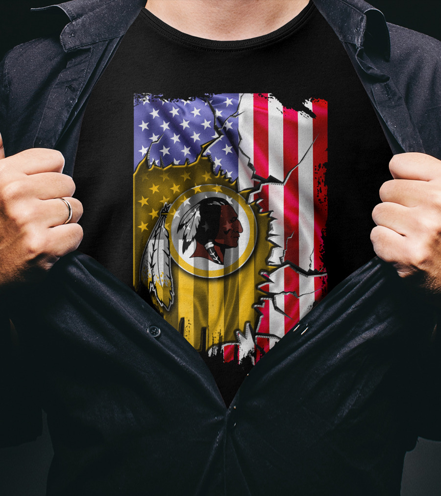 Flag V2 Washington Redskins American Flag Vintage T-Shirt