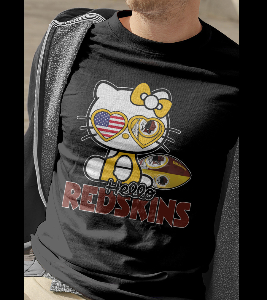 Hello Kitty Redskins American Football Crossover T-Shirt