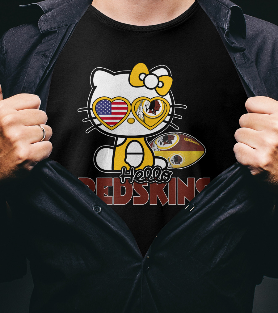 Hello Kitty Redskins American Football Crossover T-Shirt