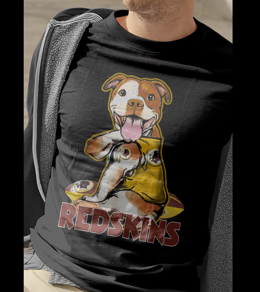 Pitbull Redskins Football Mascot T-Shirt