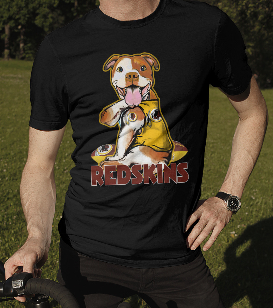 Pitbull Redskins Football Mascot T-Shirt