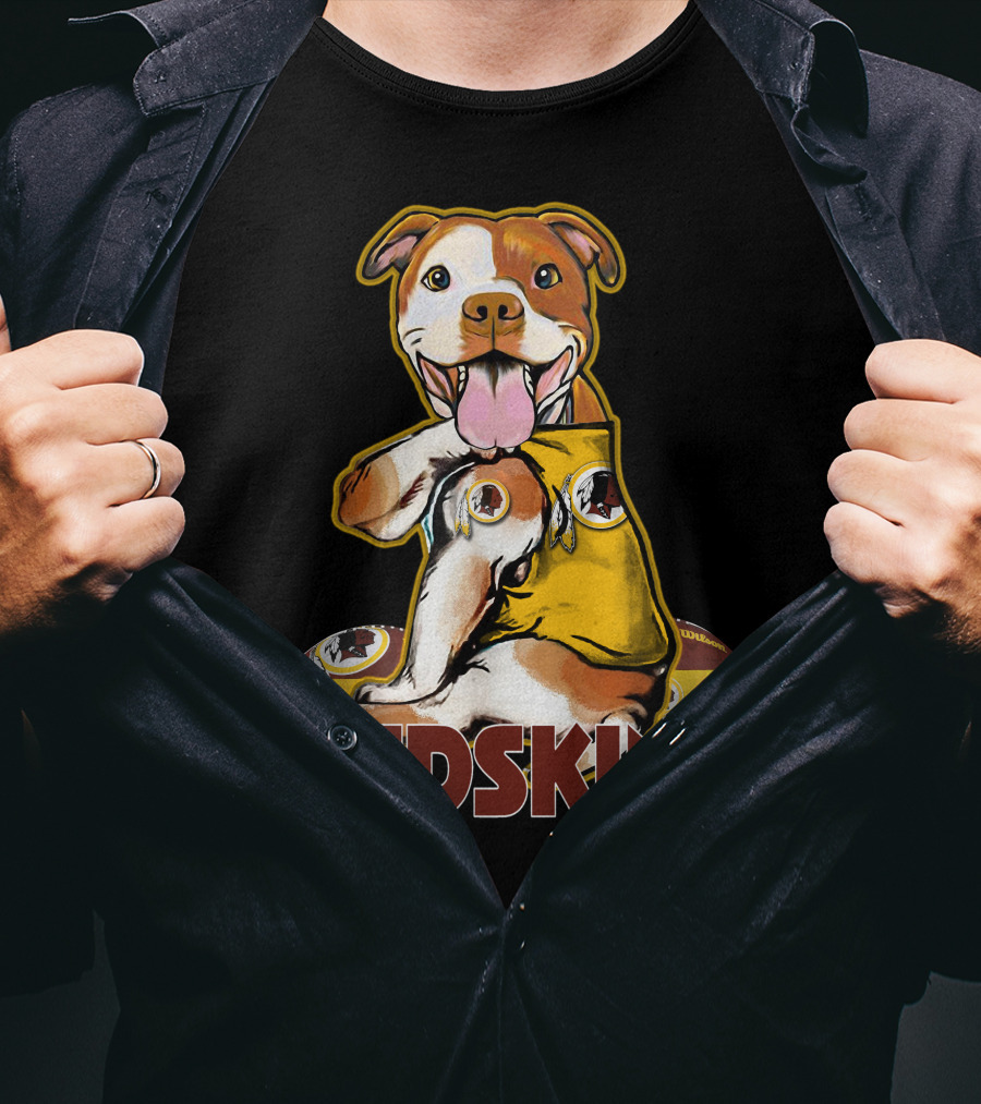 Pitbull Redskins Football Mascot T-Shirt