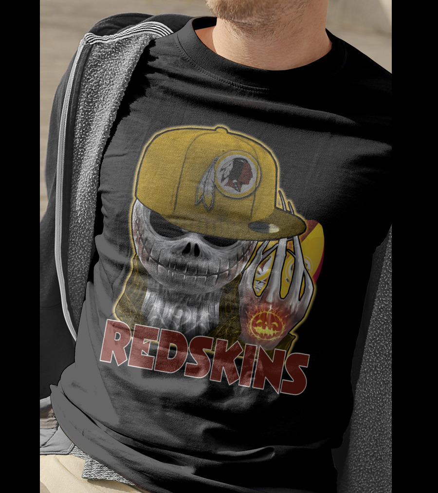 Jackskull Redskins Halloween Pumpkin T-Shirt