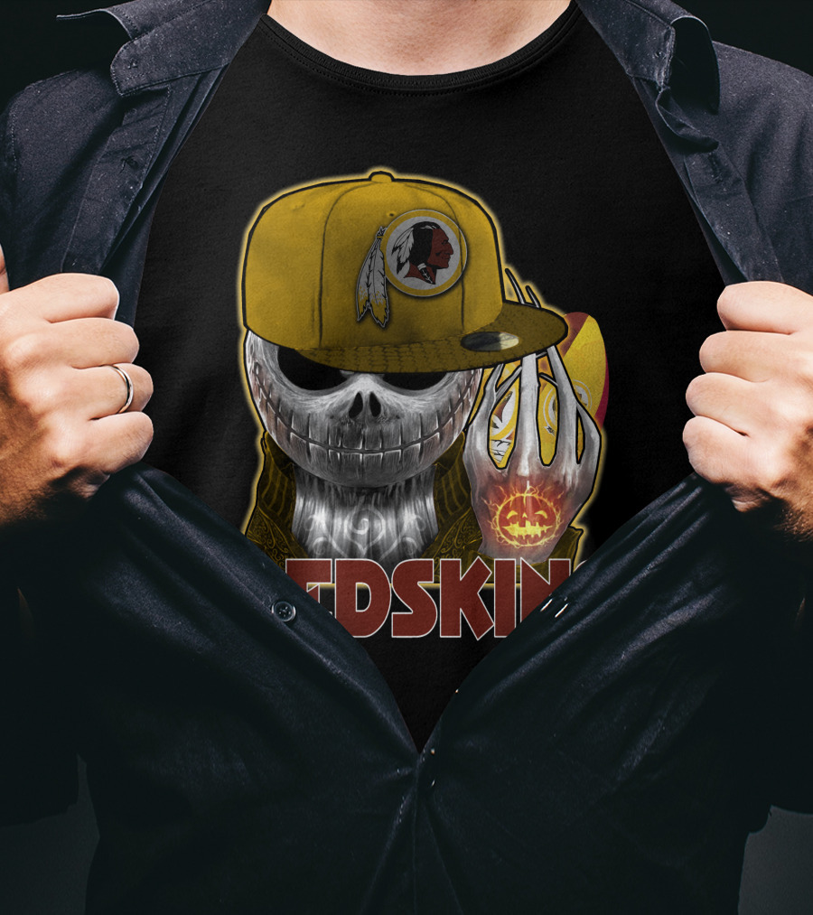 Jackskull Redskins Halloween Pumpkin T-Shirt