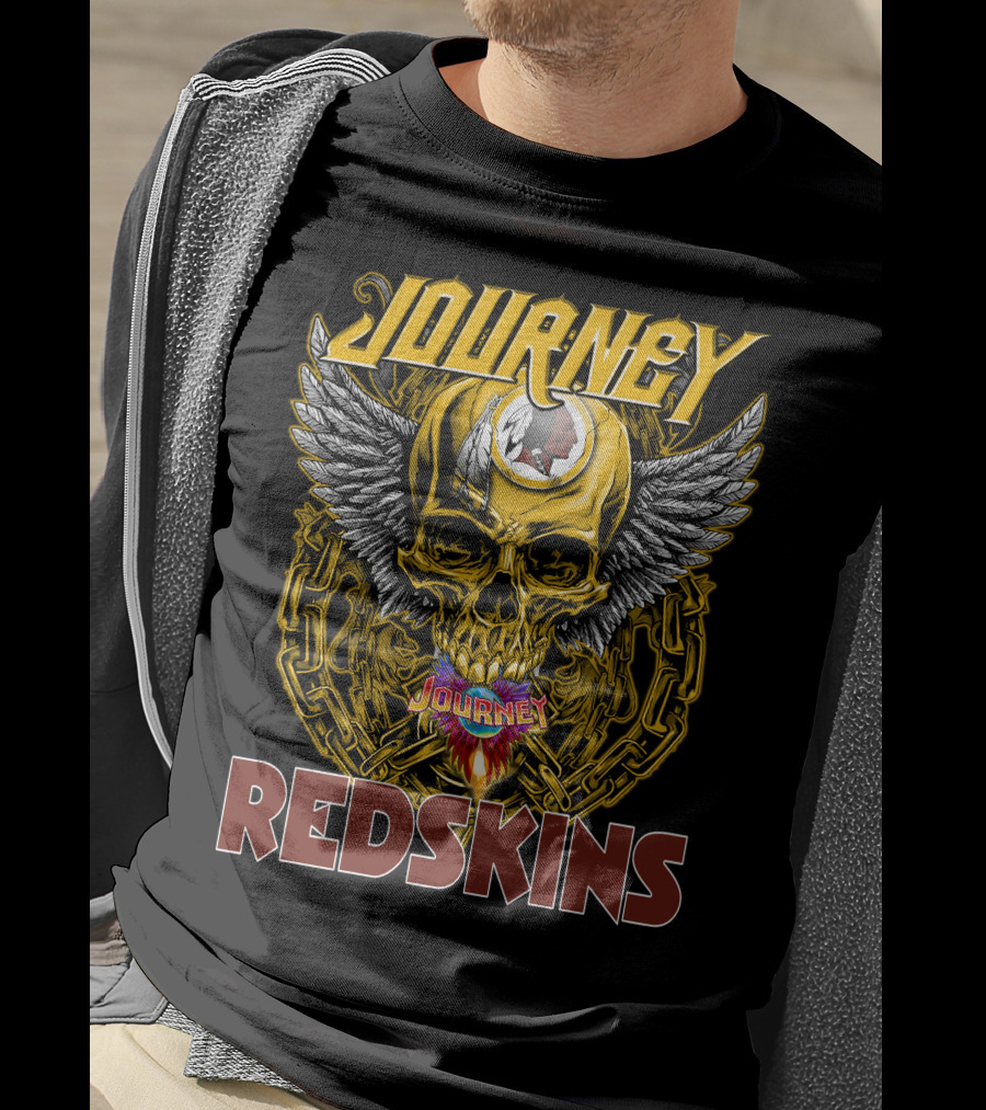 Journey Redskins Skull And Wings T-Shirt