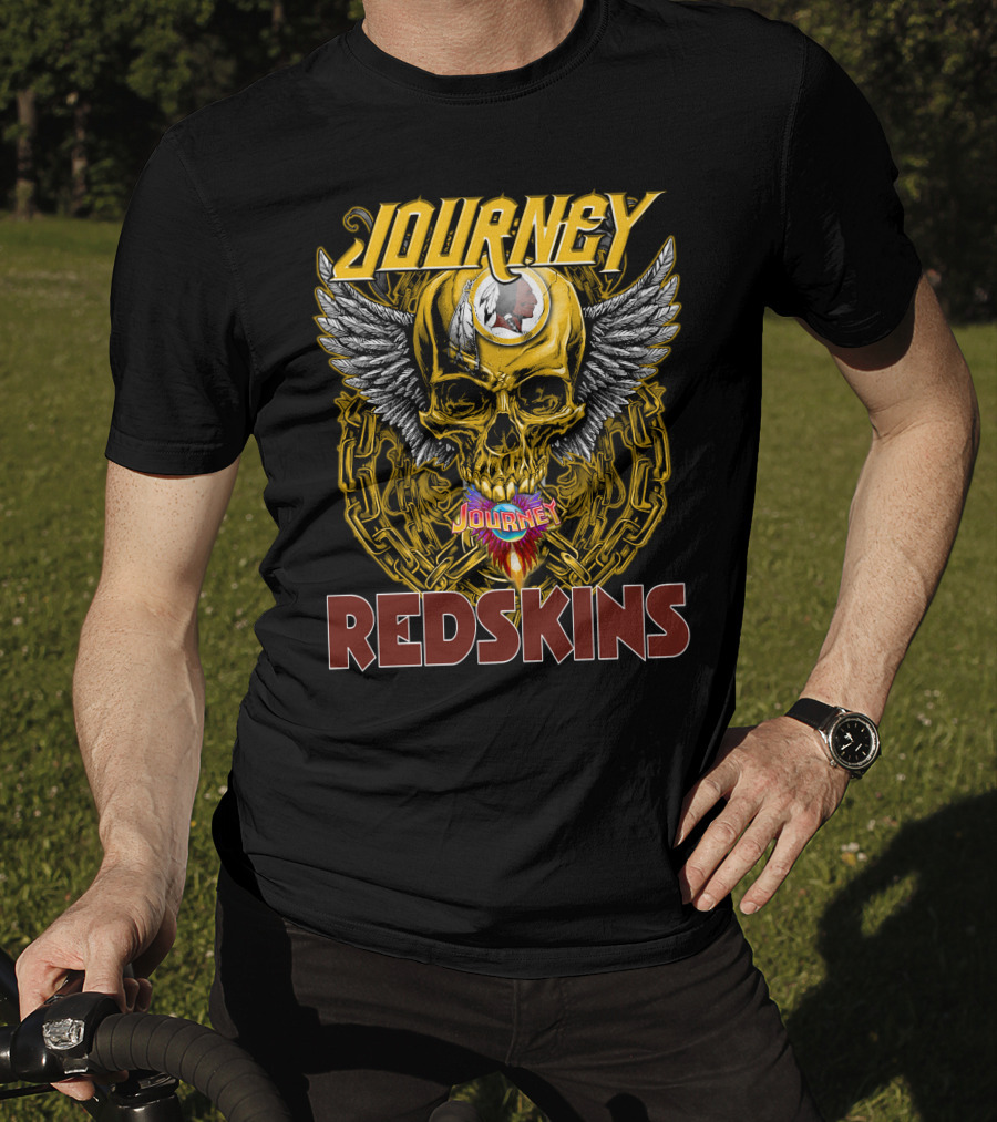 Journey Redskins Skull And Wings T-Shirt