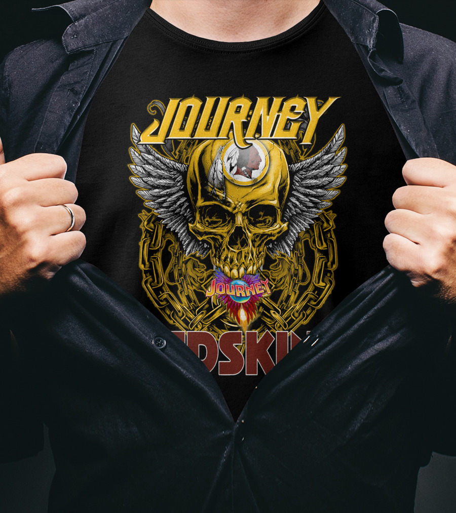 Journey Redskins Skull And Wings T-Shirt