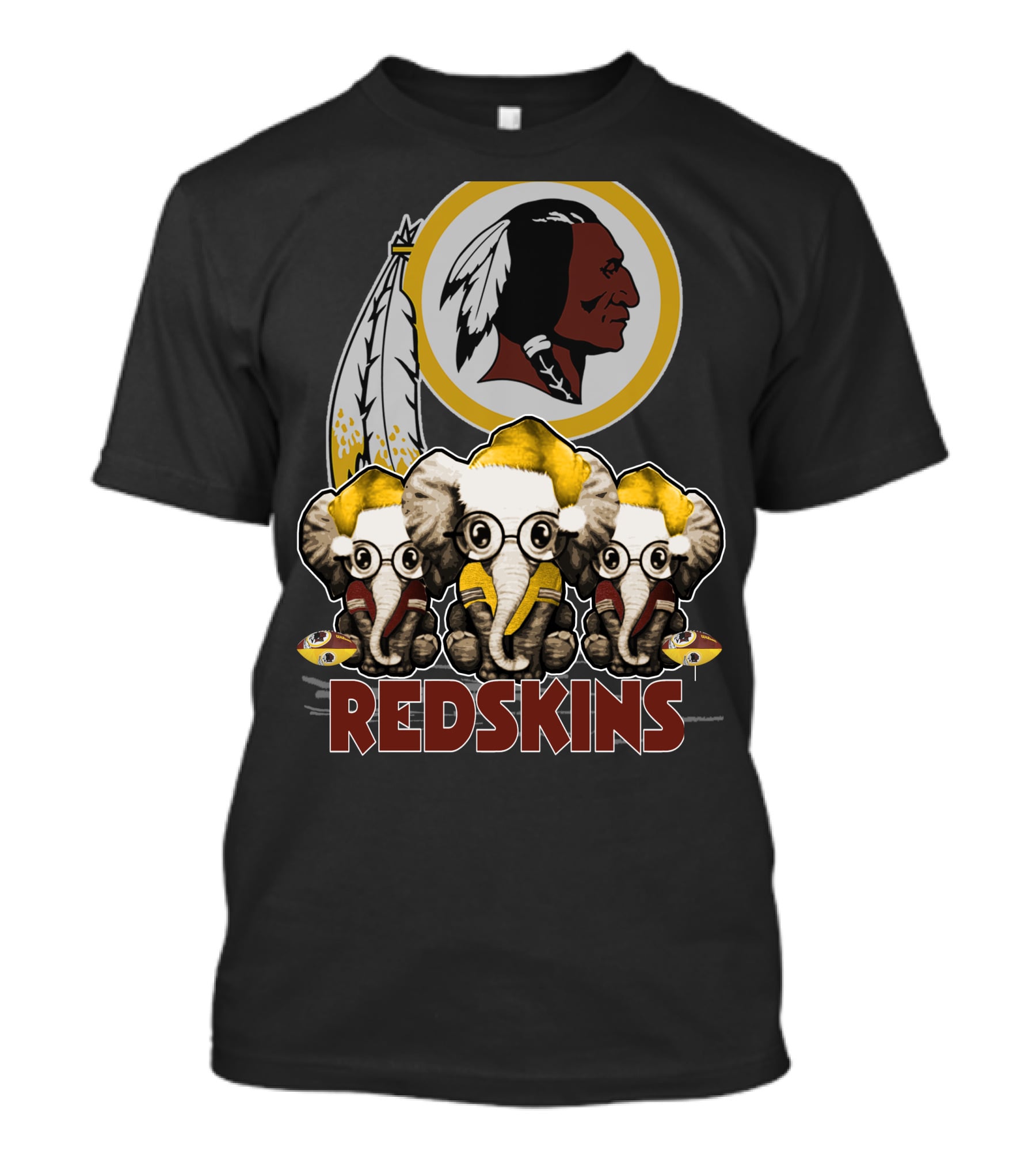 Redskins Washington Elephants Christmas T-Shirt