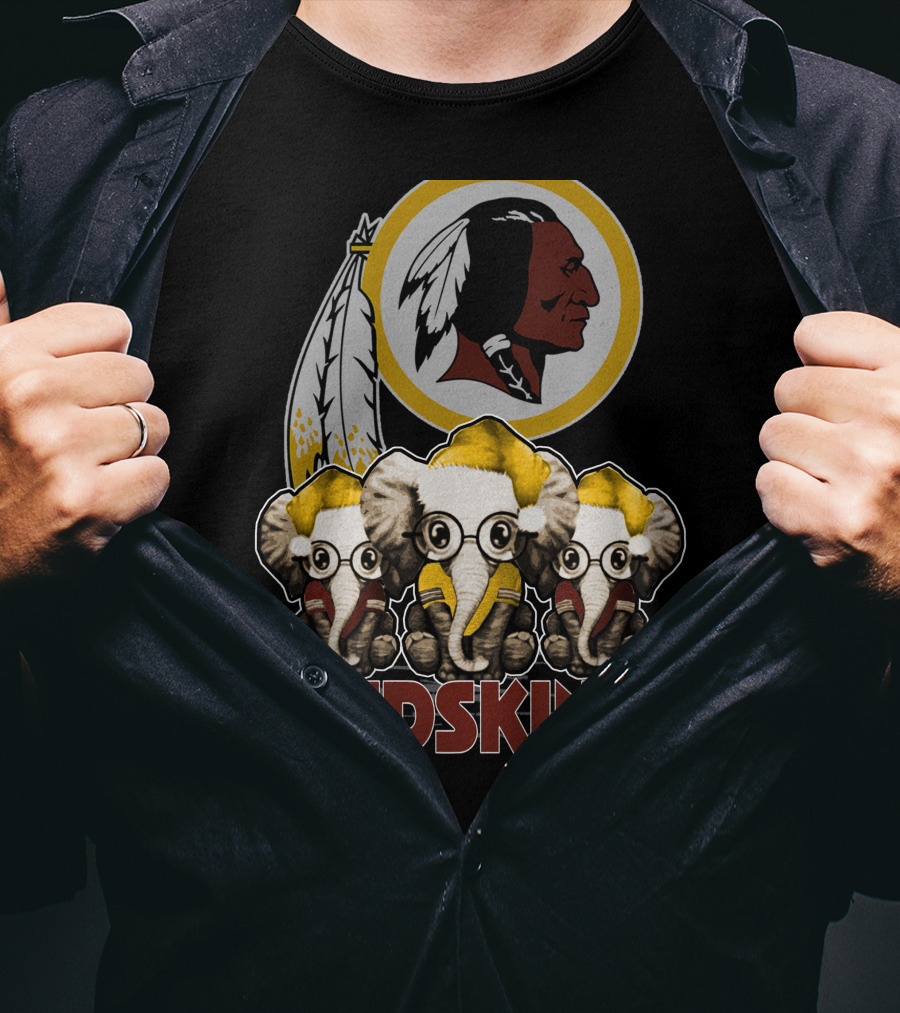 Redskins Washington Elephants Christmas T-Shirt
