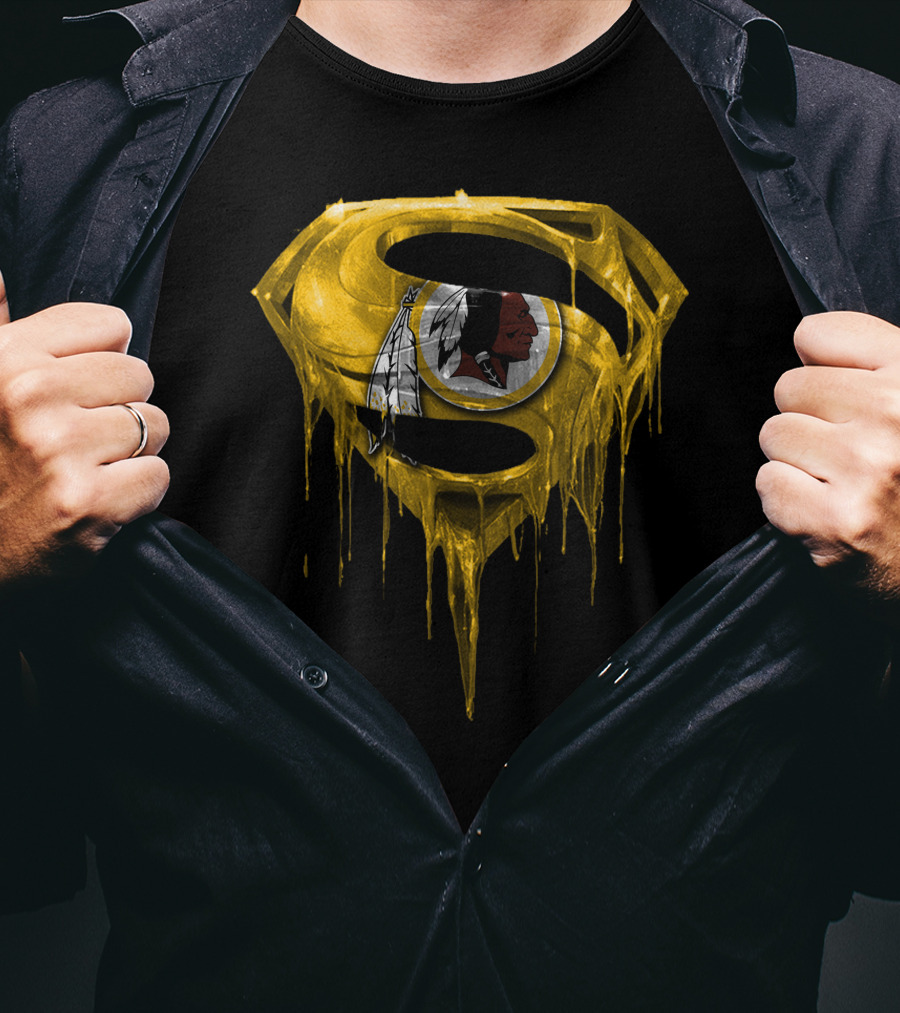 Washington Redskins Dripping Superman Symbol T-Shirt