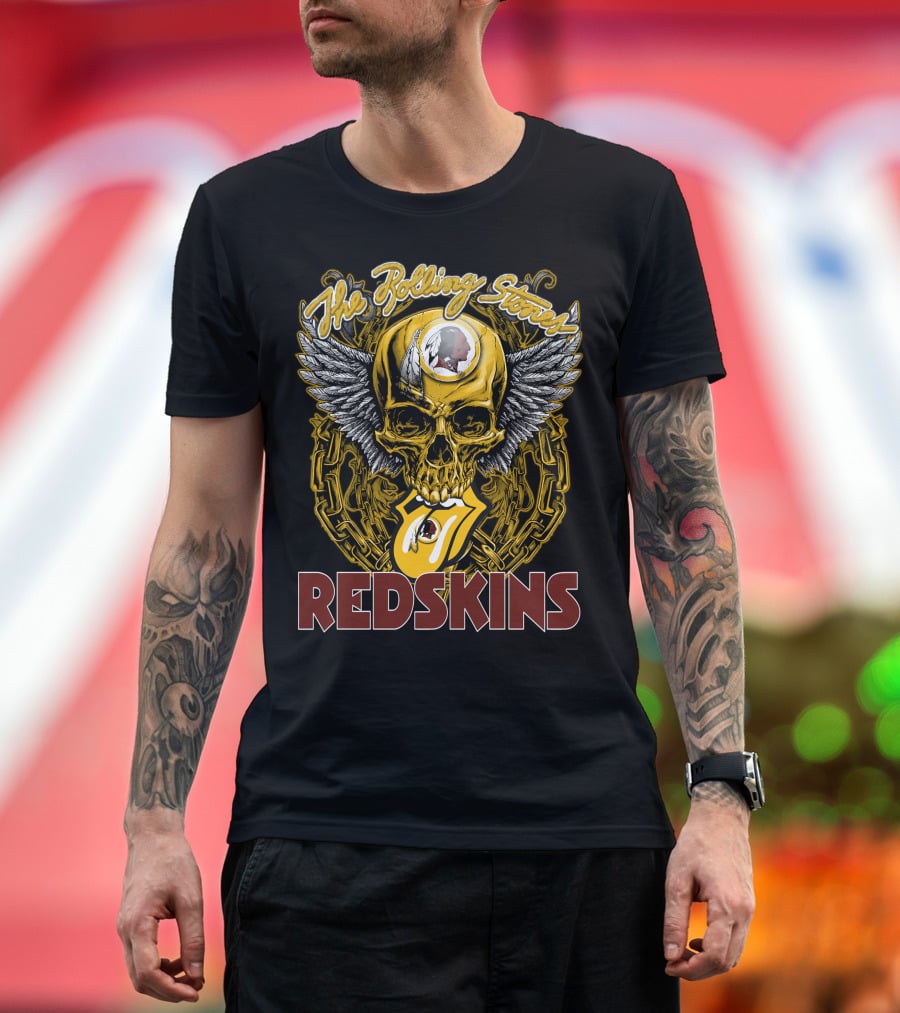 The Rolling Stones Redskins Skull Winged T-Shirt
