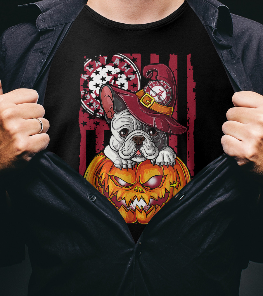 Alabama Crimson Tide Bulldog Halloween Pumpkin T-Shirt