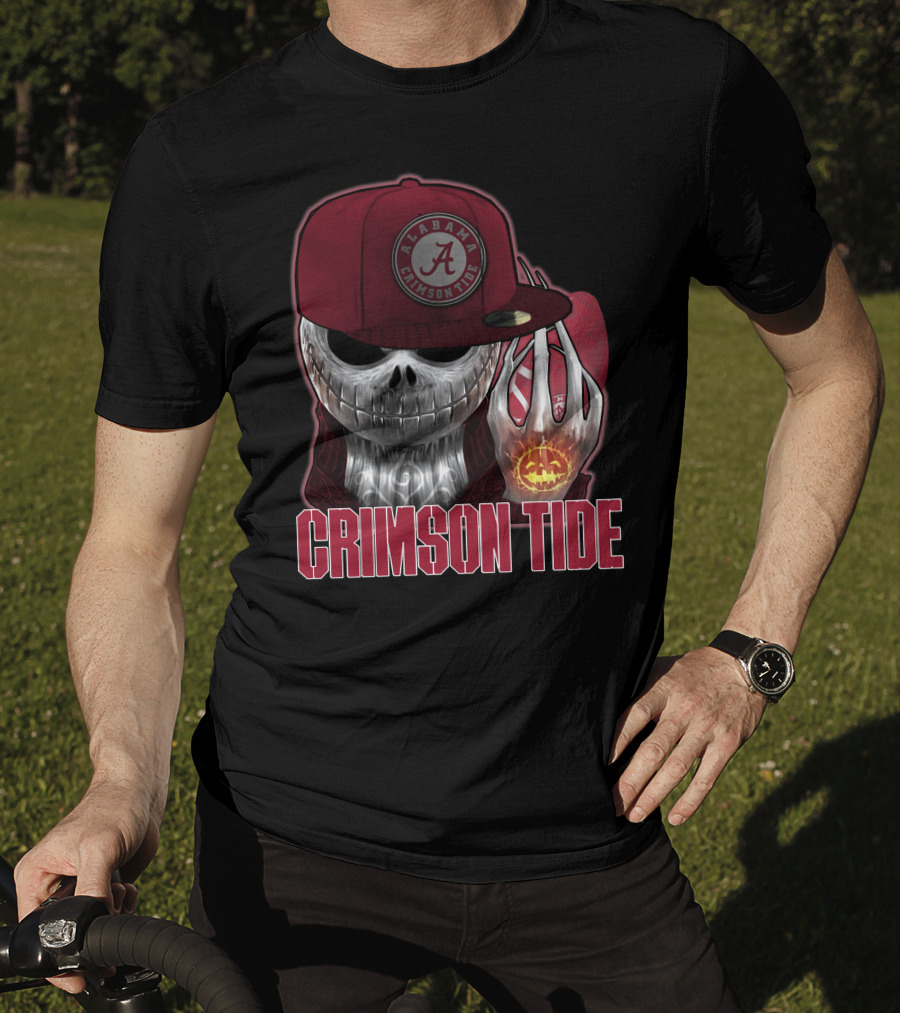 Jackskull Alabama Crimson Tide Halloween Pumpkin Skull T-Shirt