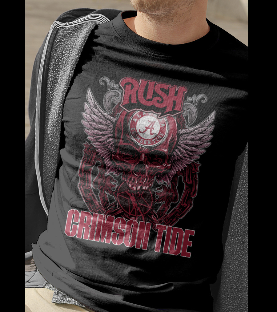 Rush Alabama Crimson Tide Skull Wings T-Shirt